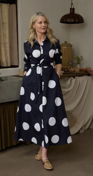 GC spot cotton Navy dress