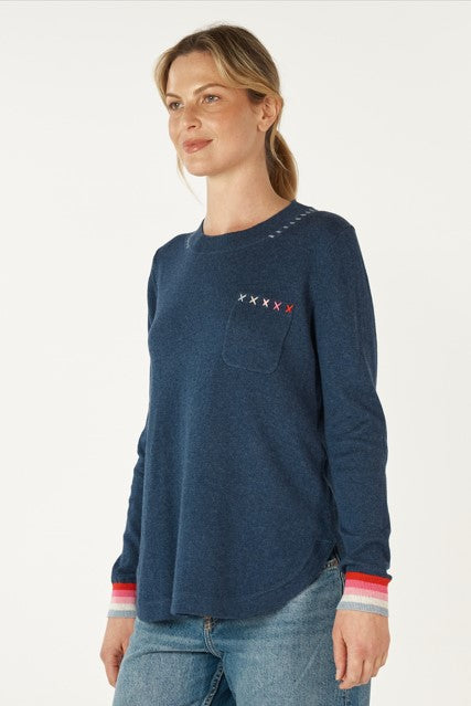 Zakket denim curve knit