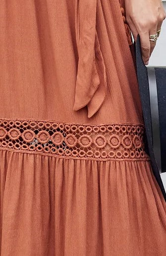Maxi Lace dress Chocolate vintage