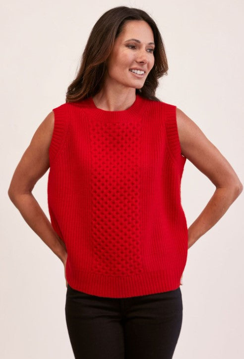 Red Merino wool Vest