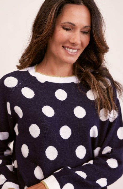 Cashmere navy spot sweater