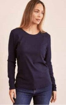 Navy Cotton Long sleeve top