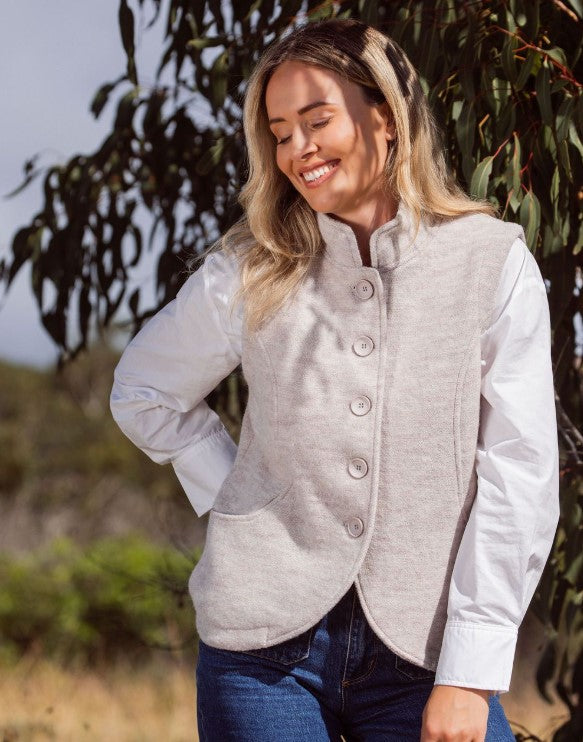 Wool Natural Vest See Saw