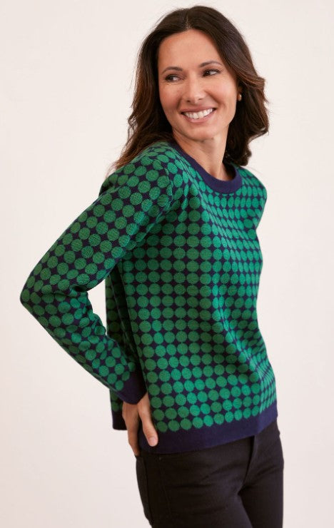 Navy/green dotts sweater