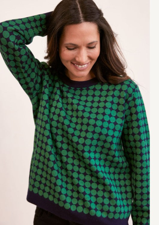 Navy/green dotts sweater