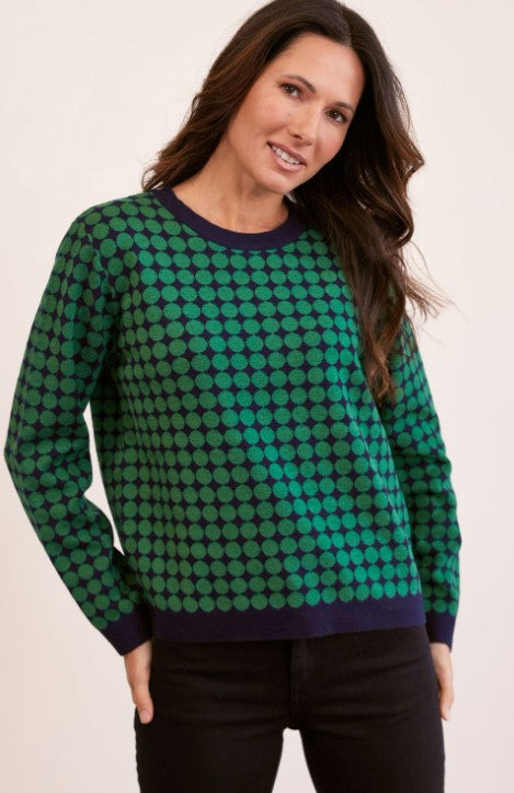 Navy/green dotts sweater