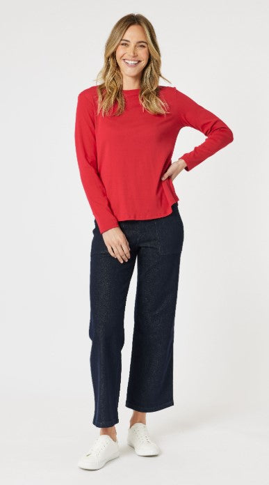 GS Red L/s Crew top