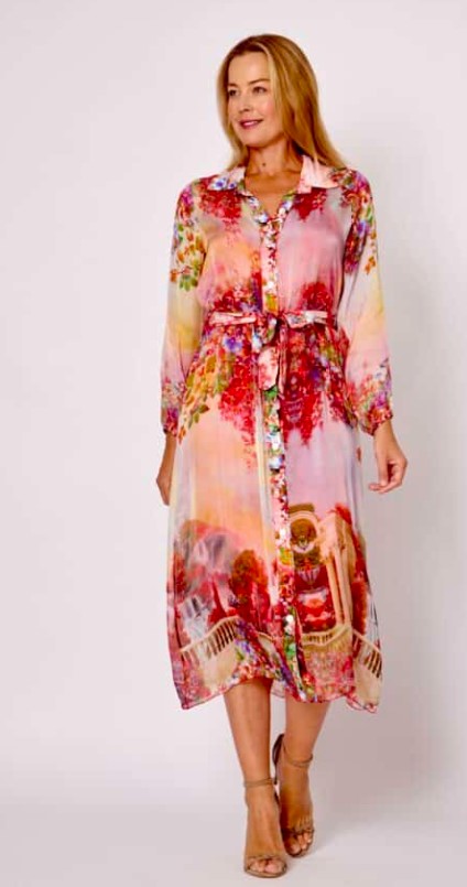 La strada Silk Red Slip dress