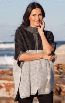 Silver/black Poncho
