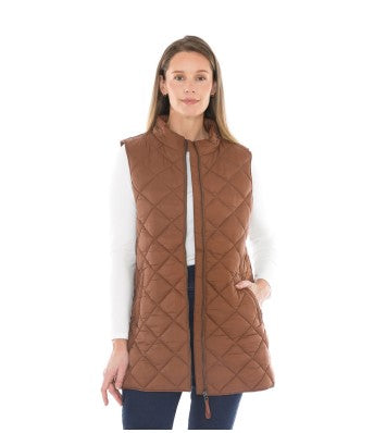 Longline Puffer Chocolate vest