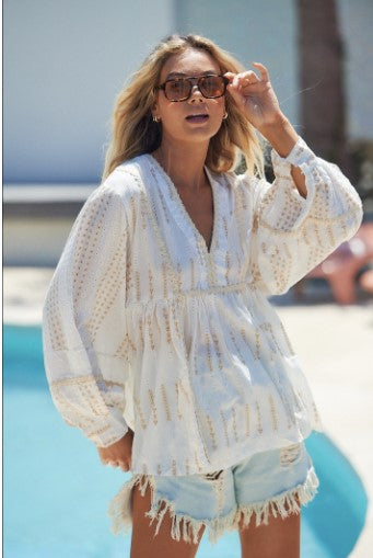 Embrodiery Sunday blouse white