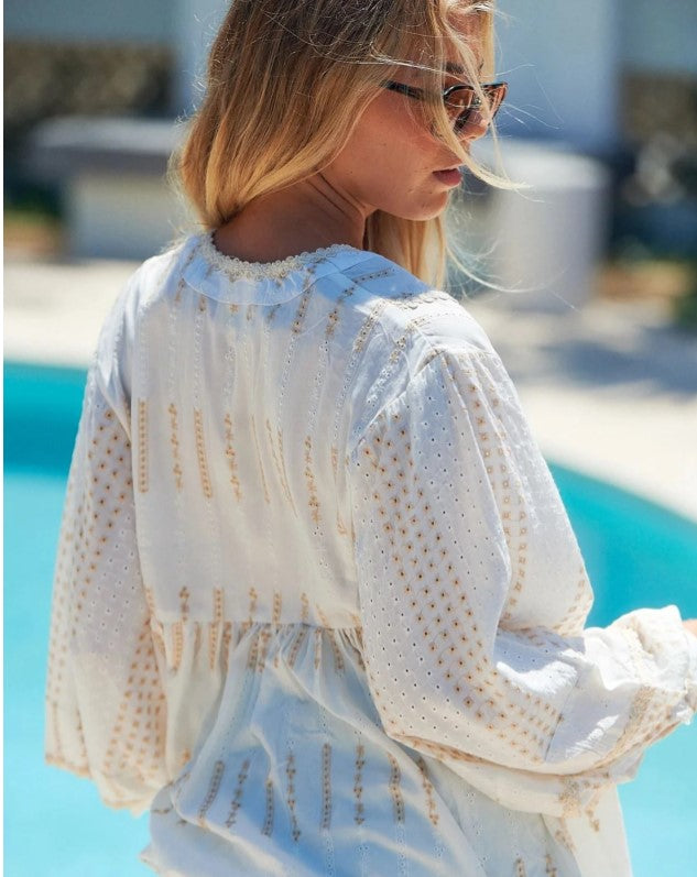 Embrodiery Sunday blouse white