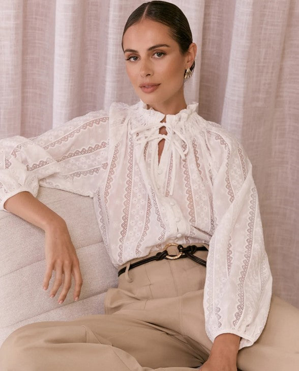 Lace Cotton white blouse
