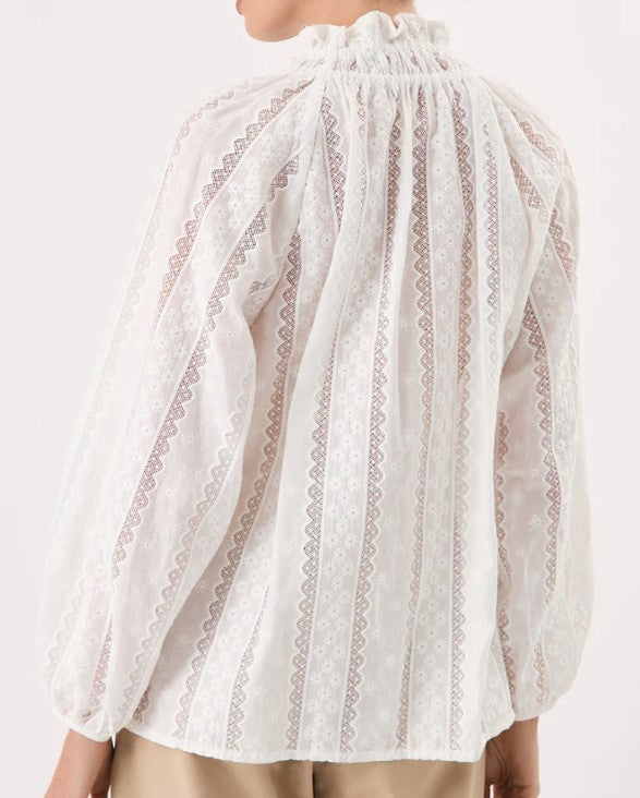 Lace Cotton white blouse