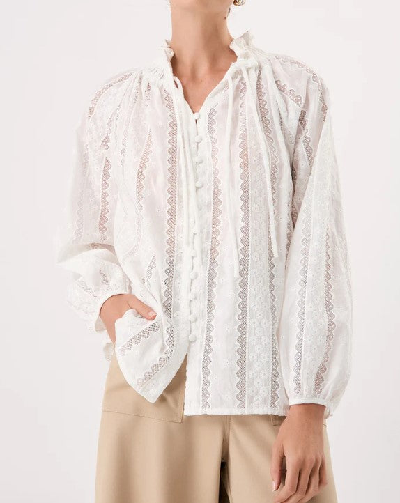 Lace Cotton white blouse