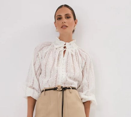 Lace Cotton white blouse