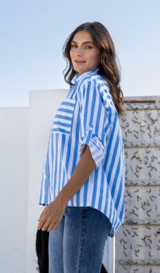 jOOP BLUE stripe cotton shirt