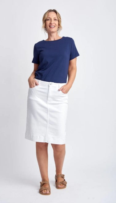 GC White denim skirt