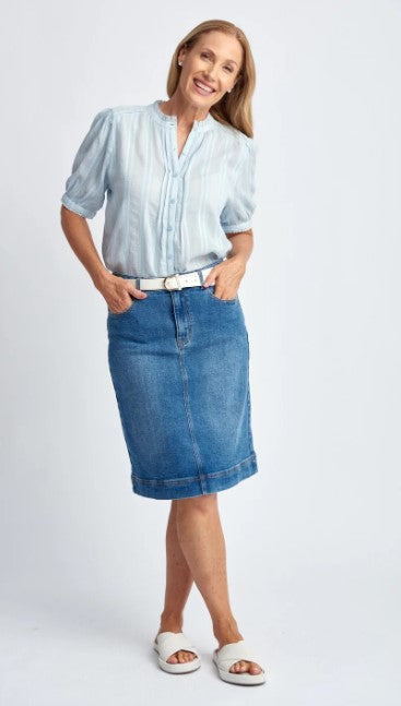 Denim mid skirt