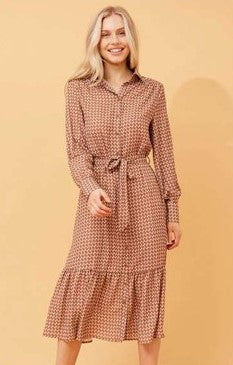 Geo Print dress with tie