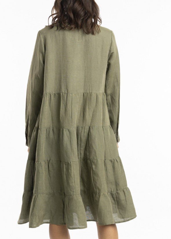 Olive Pure Linen dress