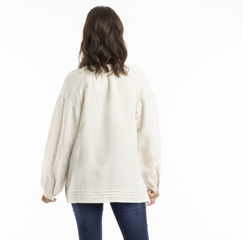 Pure linen top natural