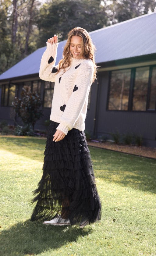 hEART ON my sleeve knit off white