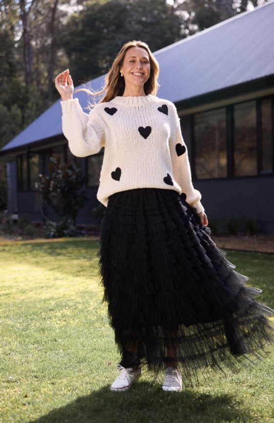 hEART ON my sleeve knit off white