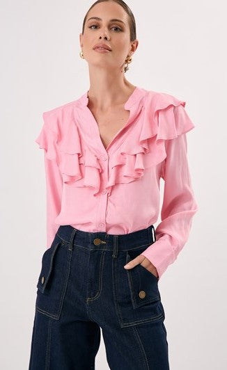 Micky Frilled shirt pink