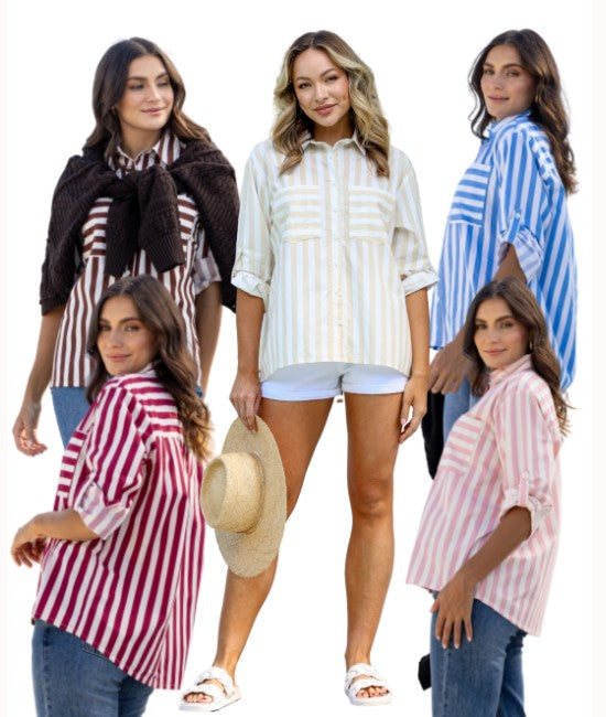 Choc stripe Cotton shirt