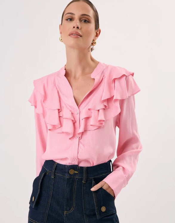 Micky Frilled shirt pink
