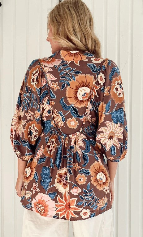 Tierra Print Boheme Blouse