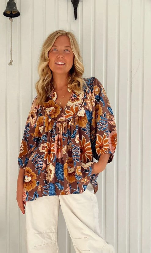 Tierra Print Boheme Blouse