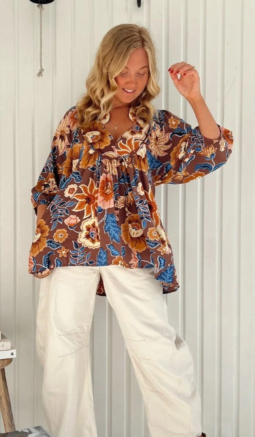 Tierra Print Boheme Blouse