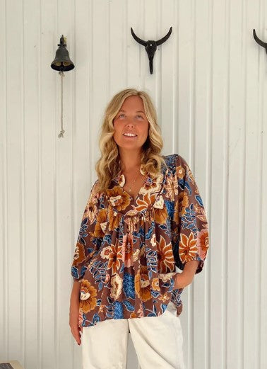 Tierra Print Boheme Blouse