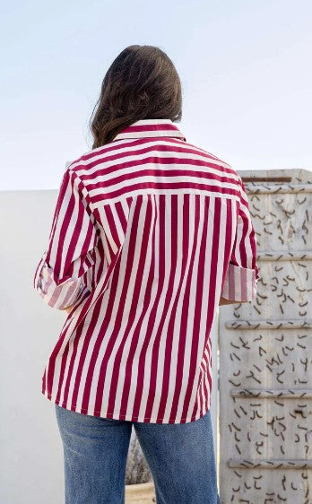 Joop Stripe shirt red