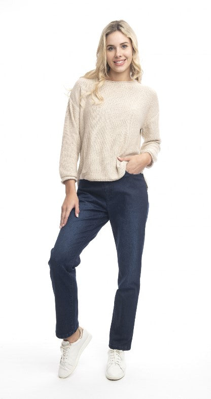 Denim straight leg jeans dark
