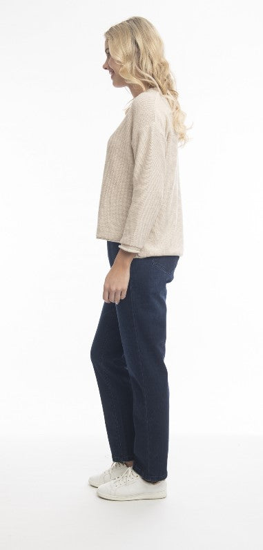 Denim straight leg jeans dark