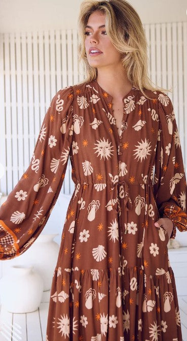 Hayley Maxi dress Dela Sol print