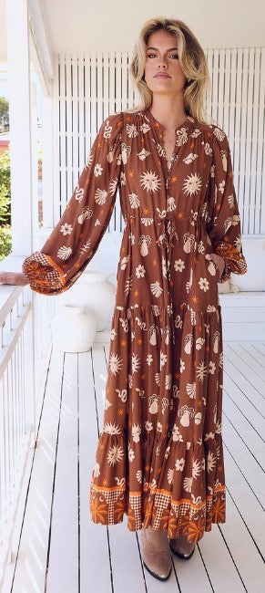 Hayley Maxi dress Dela Sol print