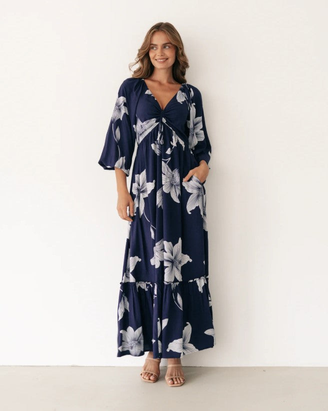 Midnite Lily Navy Maxi dress