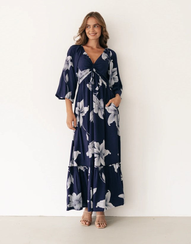 Midnite Lily Navy Maxi dress