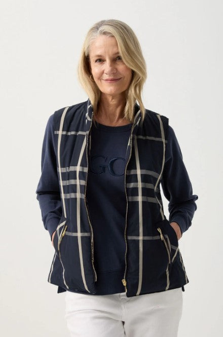 GC Navy check Vest