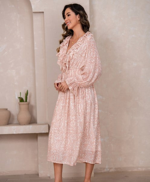 Paisley Ruffled Maxi dress