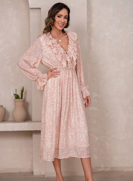 Paisley Ruffled Maxi dress