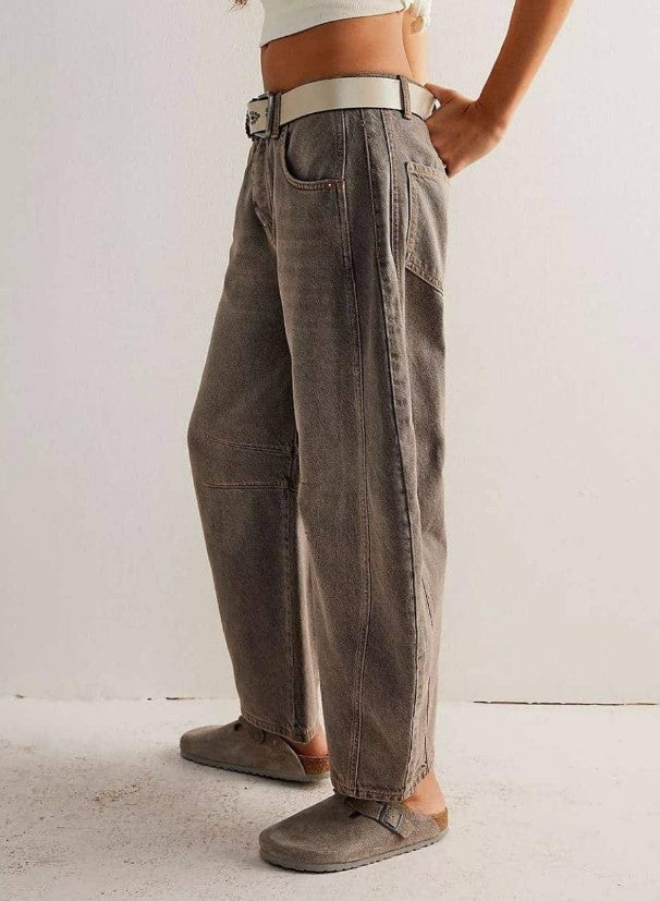 Grey choc Flare 3/4 jeans