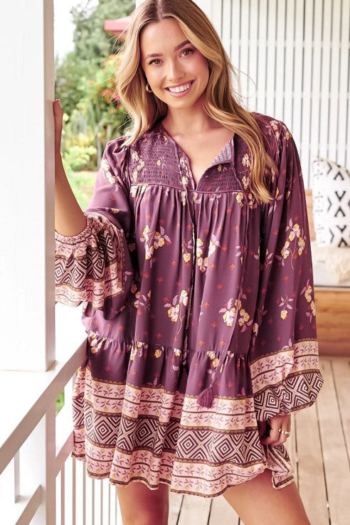 Dolcetto Print Alice Mini Blouse