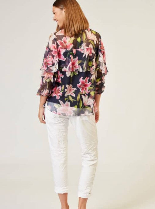 Chiffon Pink Lily Blouse