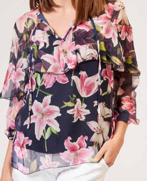 Chiffon Pink Lily Blouse