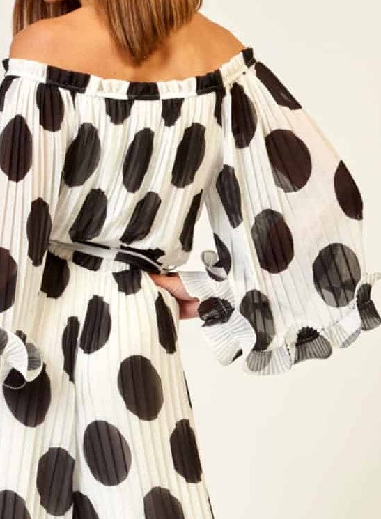 Chiffon black spotted Jumpsuit